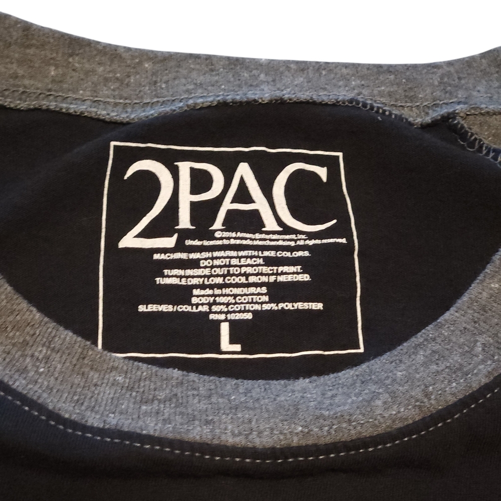 2Pac Graphic Long Sleeve Shirt - Black and Gray - Picture 3 of 3